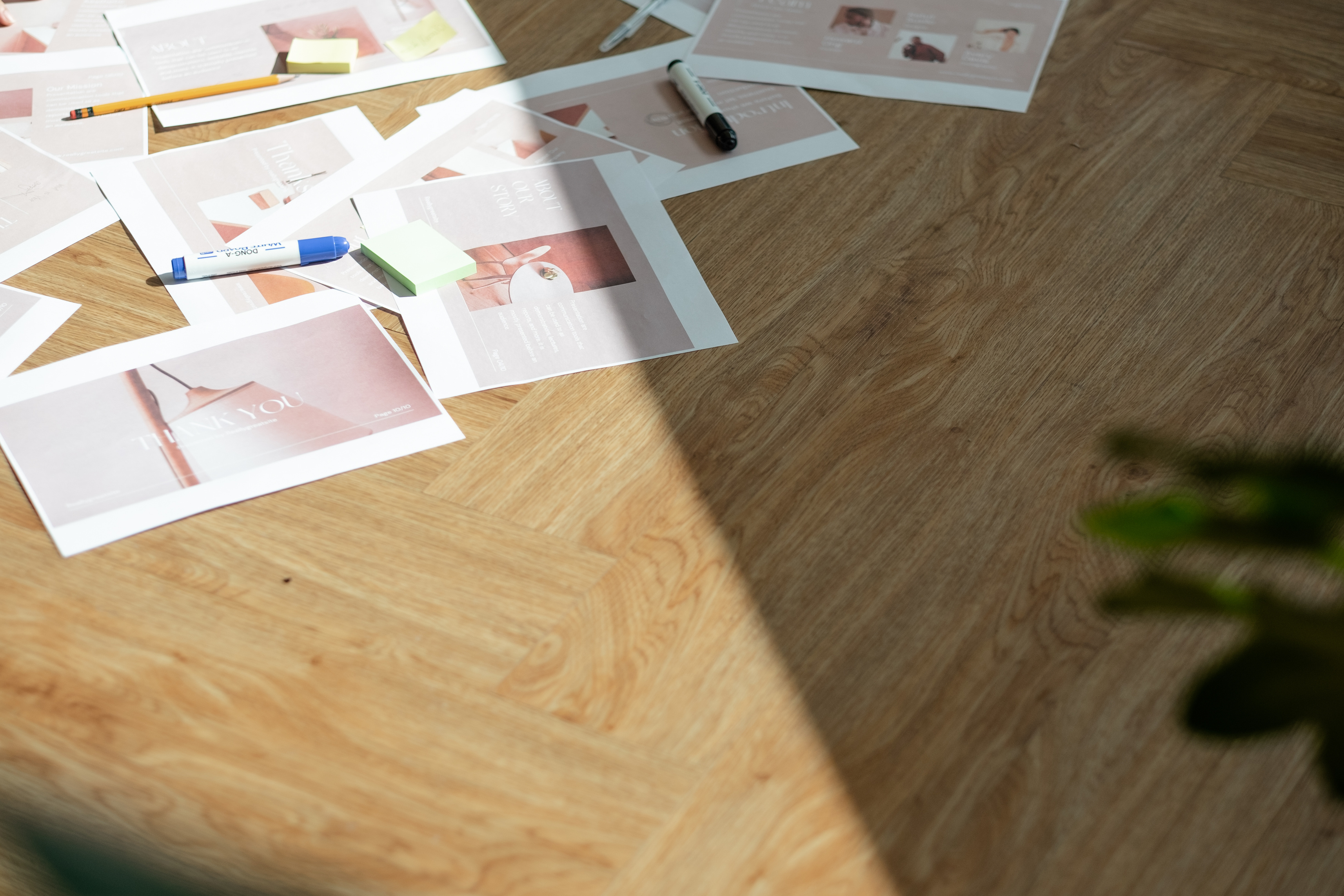 Documents Spread Out on Floor